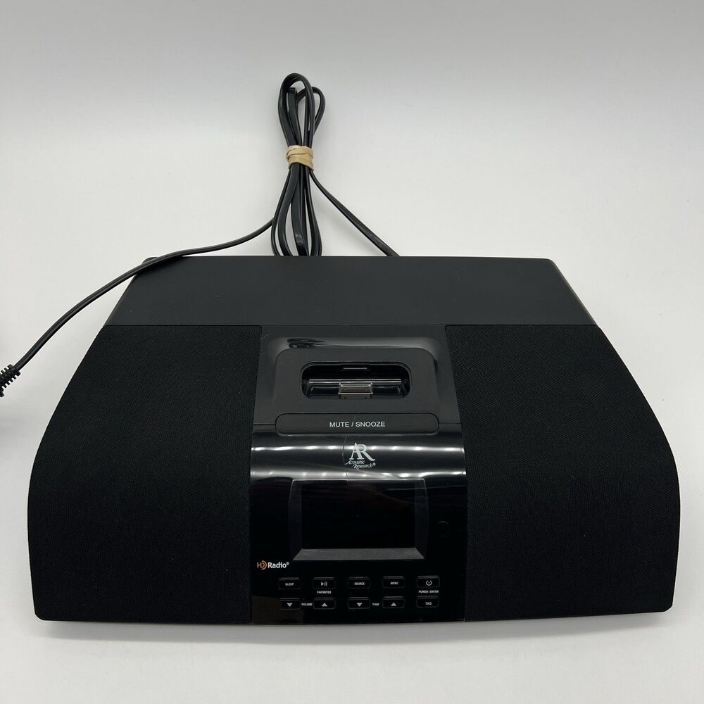 Acoustic Research ART7 Black HD Tabletop Radio with iPod Docking Station Works